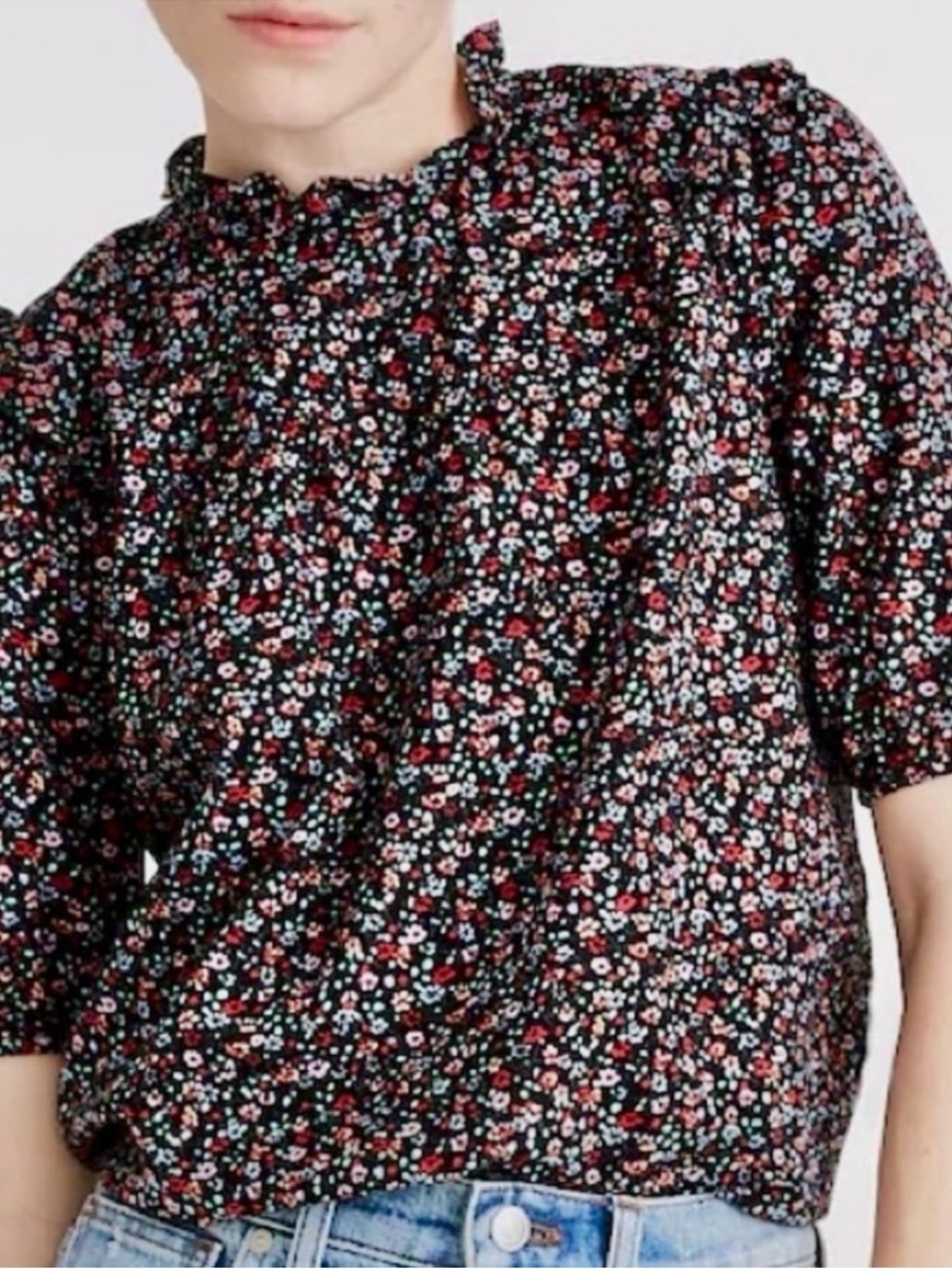 Madewell Puff-Sleeve Ruffle Top